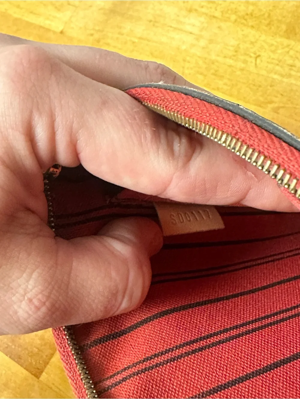 Louis Vuitton Monogram Canvas Pouch with Red Trim